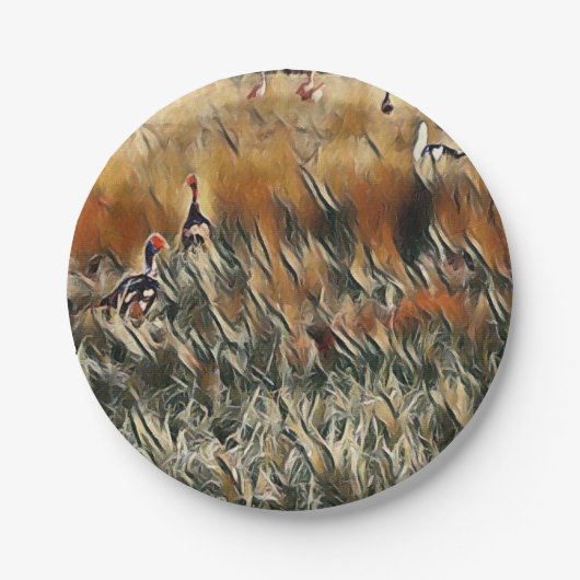 Geese en Duck Roam Art Papieren Bordje (Voorkant)