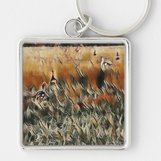 Geese en Duck Roam Art Sleutelhanger (Voorkant)