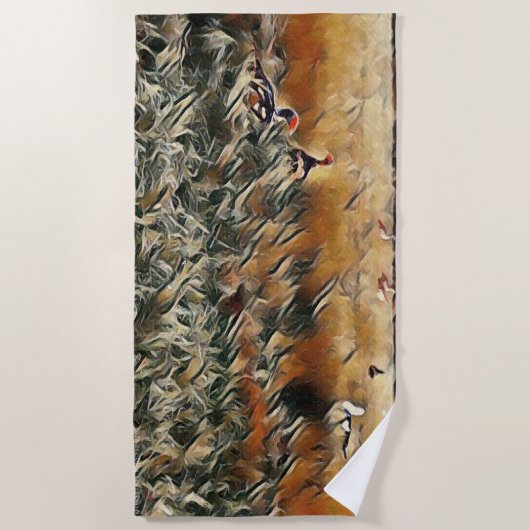 Geese en Duck Roam Art Strandlaken (Voorkant)