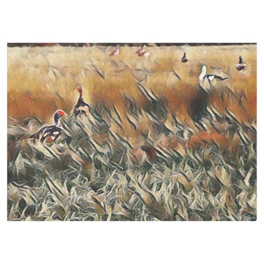 Geese en Duck Roam Art Tafelkleed (Voorkant (Horizontaal))