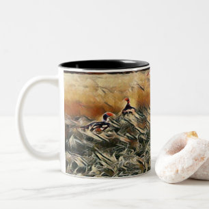 Geese en Duck Roam Art Tweekleurige Koffiemok