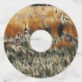 Geese en Duck Roam Art Wijnglaslabel (Voorkant)