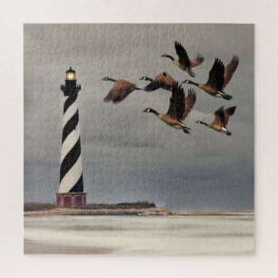 GEESE IN CAPE HATTERAS LIGHTHOUSE LEGPUZZEL