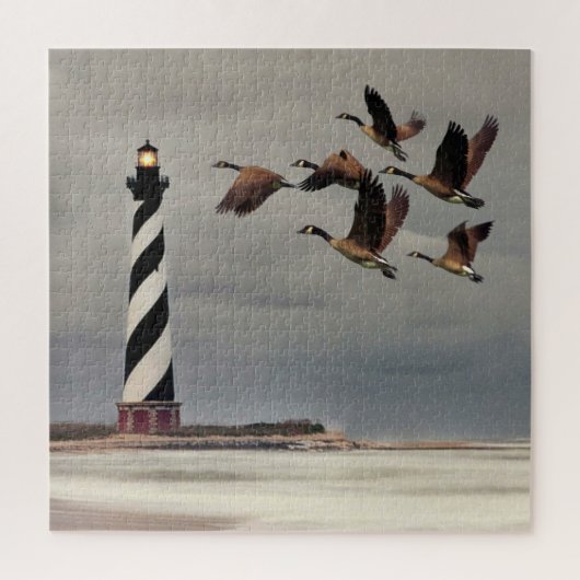 GEESE IN CAPE HATTERAS LIGHTHOUSE LEGPUZZEL (Verticaal)