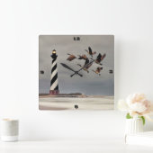 GEESE IN CAPE HATTERAS LIGHTHOUSE VIERKANTE KLOK (Huis)