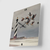 GEESE IN CAPE HATTERAS LIGHTHOUSE VIERKANTE KLOK (Hoek)
