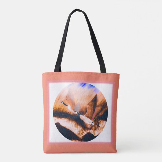 Geese in roze tote bag (Achterkant)