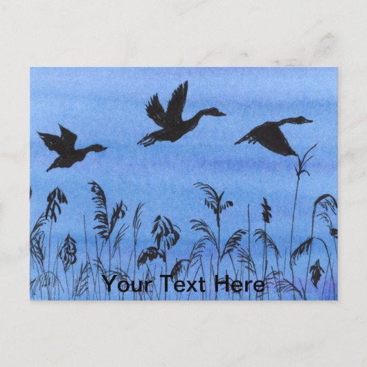 Geese in vlucht briefkaart (Voorkant)