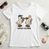 Geese Licking Ice Cream; Cute and Silly Goose T-shirt