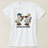 Geese Licking Ice Cream; Cute and Silly Goose T-shirt (Design voorkant)