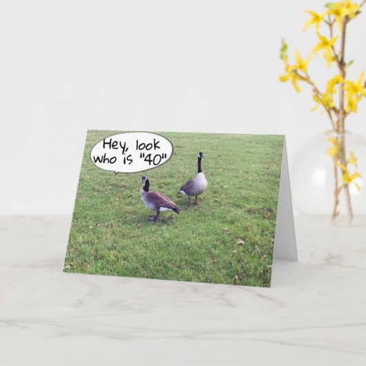 GEESE MAKE VUN VAN U OP **40e BIRTHDAY** Kaart (Gele Bloem)
