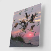 GEESE OVER DE DUNES VIERKANTE KLOK (Hoek)