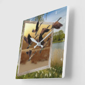 GEESE UIT HET AFBEELDING VIERKANTE KLOK (Hoek)