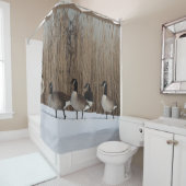 Geese waterhoenders op het Shower Curtain Douchegordijn (In situ)