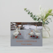 Geese wit folie feestdagen briefkaart (Staand Voorkant)