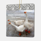 Geese wit keramisch ornament (Links)