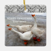 Geese wit keramisch ornament (Voorkant)