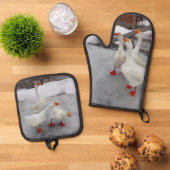 Geese wit ovenwant & pannenlap set (Top down)