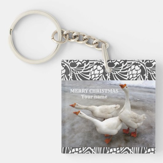 Geese wit sleutelhanger (voorkant)