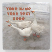 Geese wit stenen onderzetter (Voorkant)