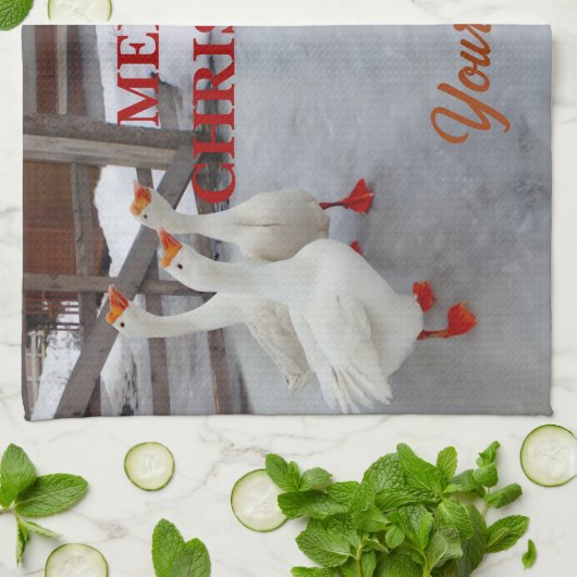 Geese wit theedoek (Gevouwen)