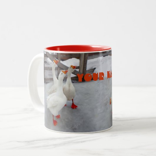 Geese wit tweekleurige koffiemok (Voorkant links)