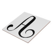 Geessele Letter A in Black Monogram Tegel Tegeltje (Zijkant)
