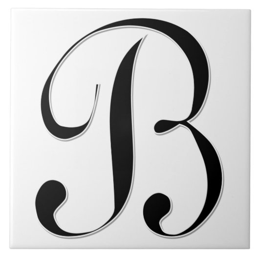 Geessele Letter B in Black Monogram Tegel Tegeltje (Voorkant)
