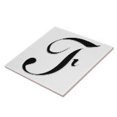 Geessele Letter F in Black Monogram Tegel Tegeltje (Zijkant)