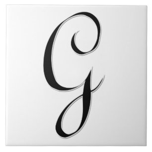 Geessele Letter G in Black Monogram Tegel Tegeltje