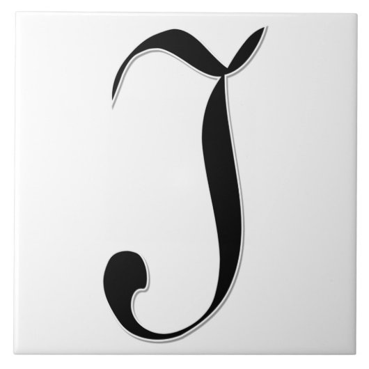 Geessele Letter I in Black Monogram Tegel Tegeltje (Voorkant)