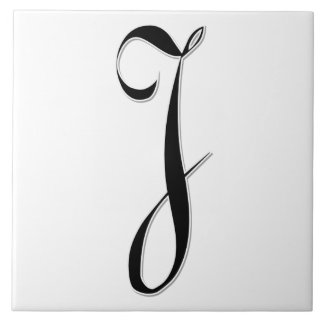 Geessele Letter J in Black Monogram Tegel Tegeltje