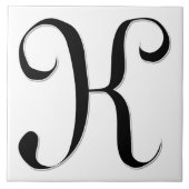 Geessele Letter K in Black Monogram Tegel Tegeltje (Voorkant)