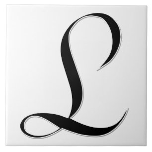Geessele Letter L in Black Monogram Tegel Tegeltje
