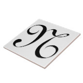 Geessele Letter N in Black Monogram Tegel Tegeltje (Zijkant)
