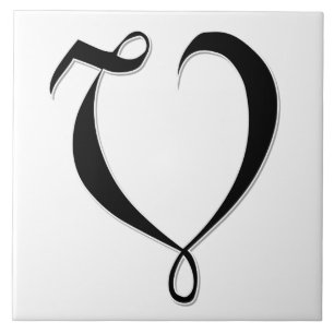Geessele Letter V in Black Monogram Tegel Tegeltje