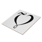 Geessele Letter V in Black Monogram Tegel Tegeltje (Zijkant)
