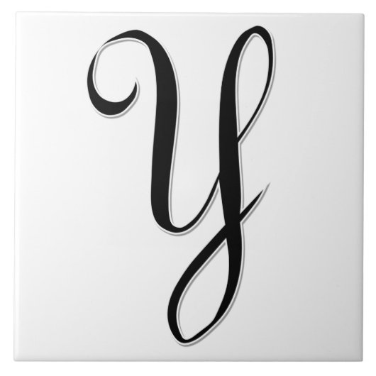 Geessele Letter Y in Black Monogram Tegel Tegeltje (Voorkant)