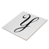 Geessele Letter Y in Black Monogram Tegel Tegeltje (Zijkant)