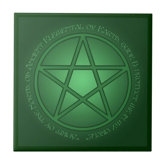 Geest Aarde Pentacle Altar Tegeltje (Voorkant)