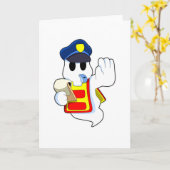 Geest als politieagent met fluitje kaart (Gele Bloem)