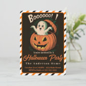 geest barst uit pompoen Halloween Kaart (Staand voorkant)