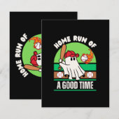 Geest Baseballspeler Halloween Informatiekaartje (Voorkant / Achterkant)