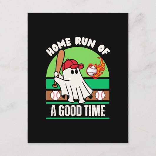 Geest Baseballspeler Halloween Informatiekaartje (Voorkant)