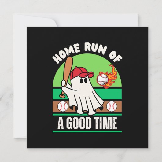 Geest Baseballspeler Halloween Kaart (Voorkant)
