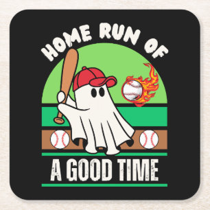 Geest Baseballspeler Halloween Kartonnen Onderzetters