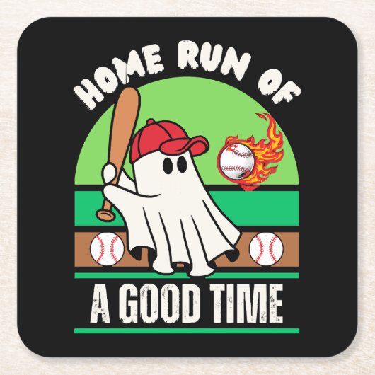 Geest Baseballspeler Halloween Kartonnen Onderzetters (Voorkant)
