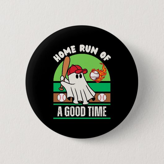 Geest Baseballspeler Halloween Ronde Button 5,7 Cm (Voorkant)
