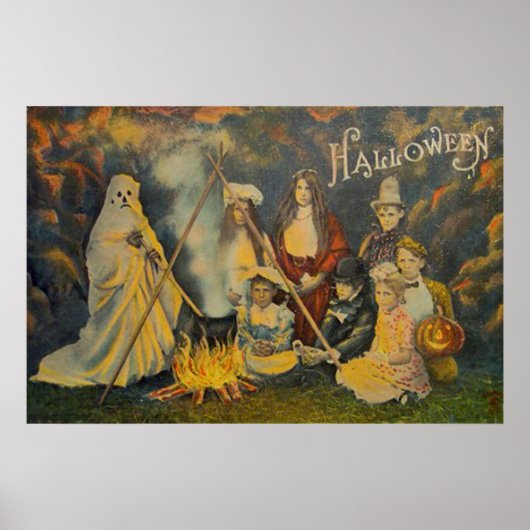 Geest Cowboy Kostuum Jack O Lantern Pompoen Poster (Voorkant)