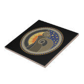 Geest Coyote op zwart Tegeltje (Zijkant)